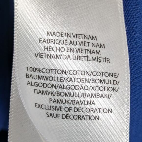 Polo Ralph Lauren Small Blue V Neck T Shirt Orange Pony Logo Classic Fit Cotton - Picture 3 of 4